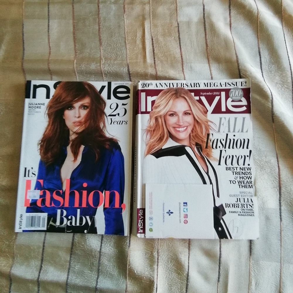 20th and 25th anniversary In Style magazines